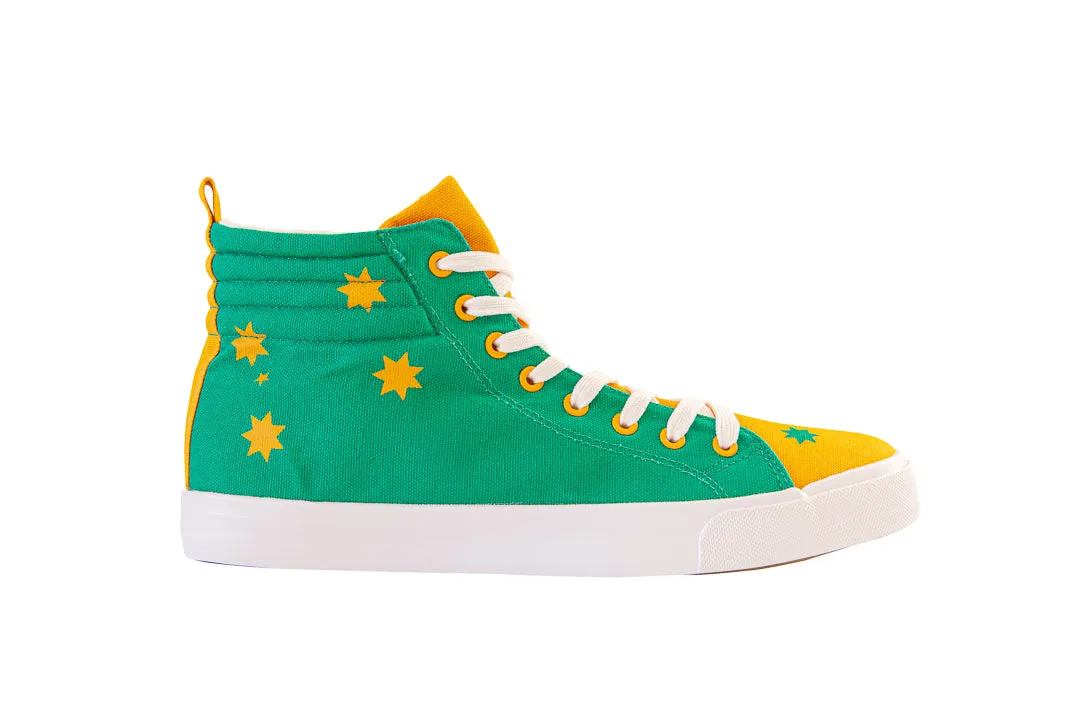 Freaky Fanatics Australia-Themed High-Top Sneakers