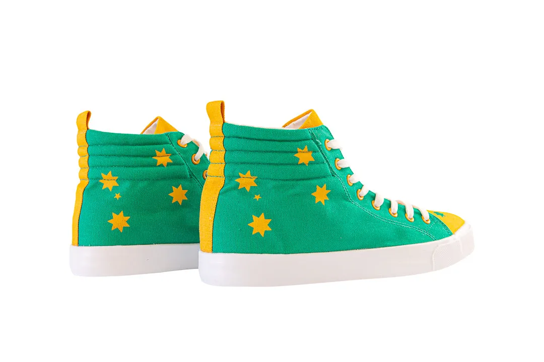 Freaky Fanatics Australia-Themed High-Top Sneakers