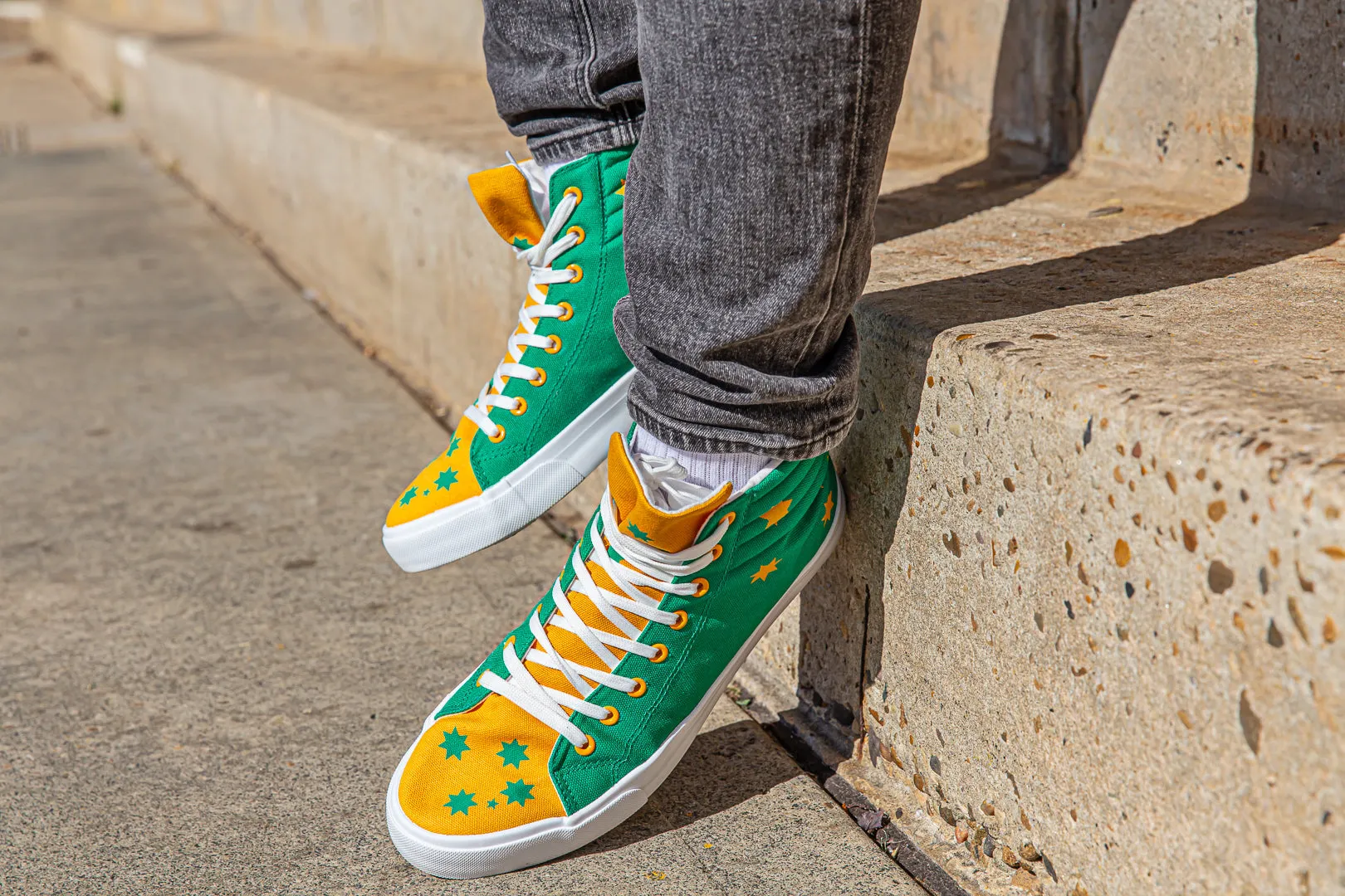 Freaky Fanatics Australia-Themed High-Top Sneakers