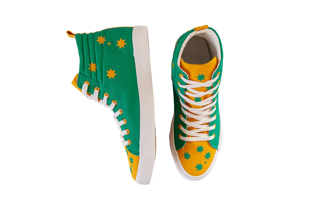 Freaky Fanatics Australia-Themed High-Top Sneakers