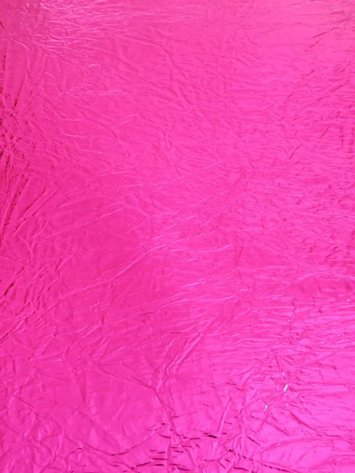 Fuchsia Distressed/Crushed Chrome Metallic Mirror Vinyl Fabric / Sold By The Yard