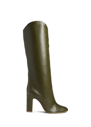 Gabrielle Knee High Boots - Military Green