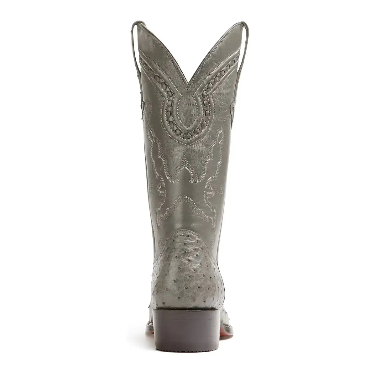 Gavel Men's Cameron Full Quill Ostrich Boot - Grey