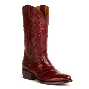 Gavel Men's Patricio Eel Skin Boots - Wine