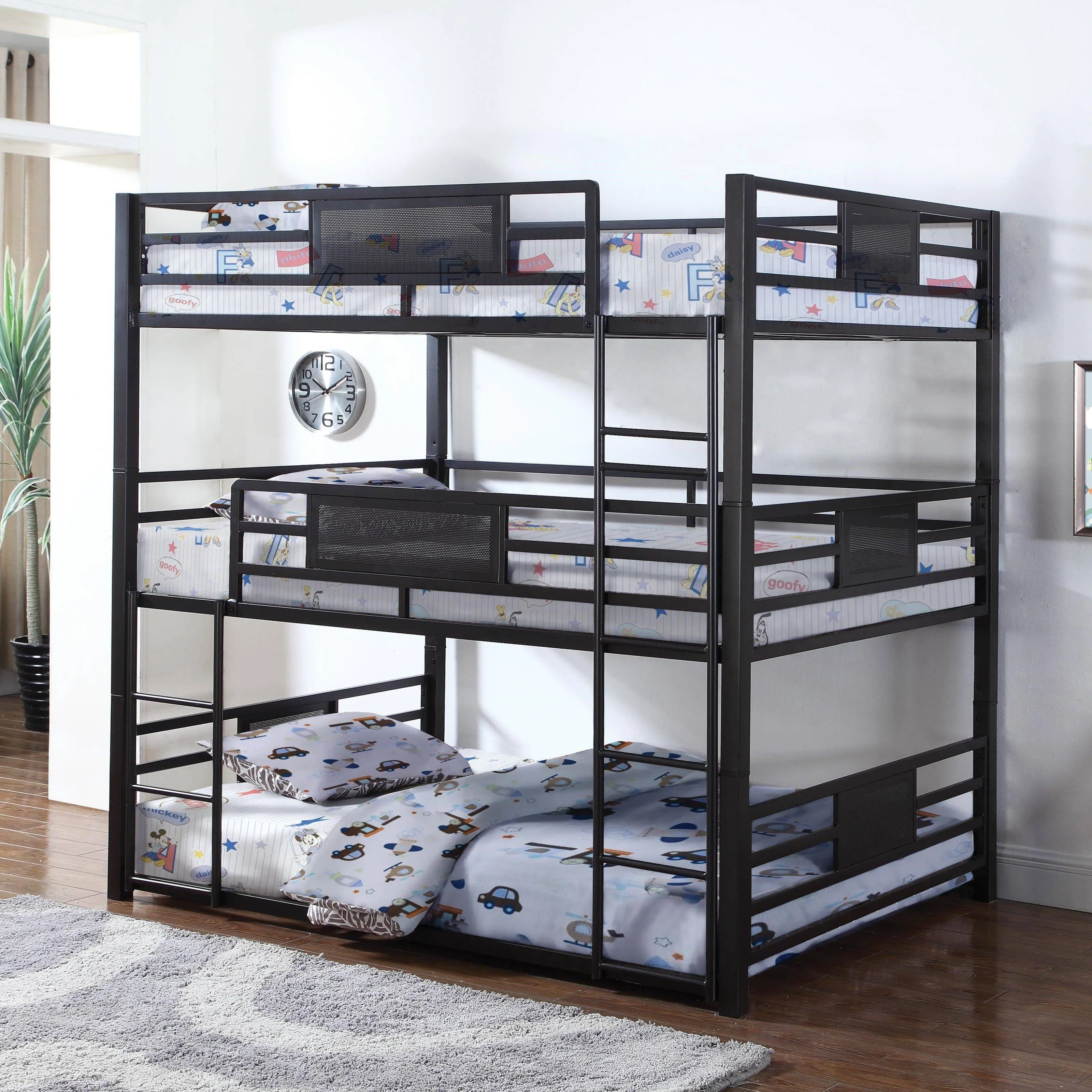 Gia Metal Twin or Full Triple Bunk Bed