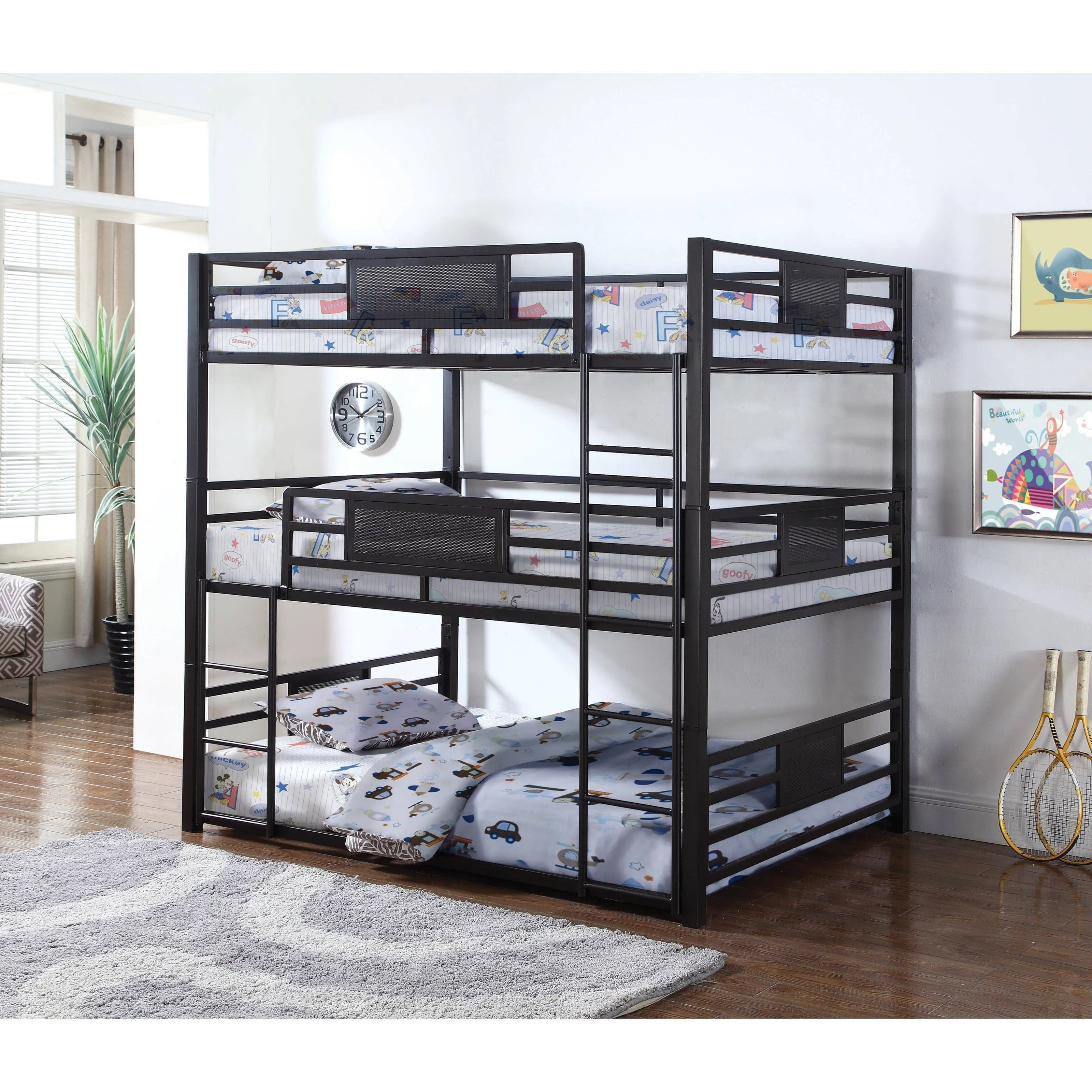 Gia Metal Twin or Full Triple Bunk Bed