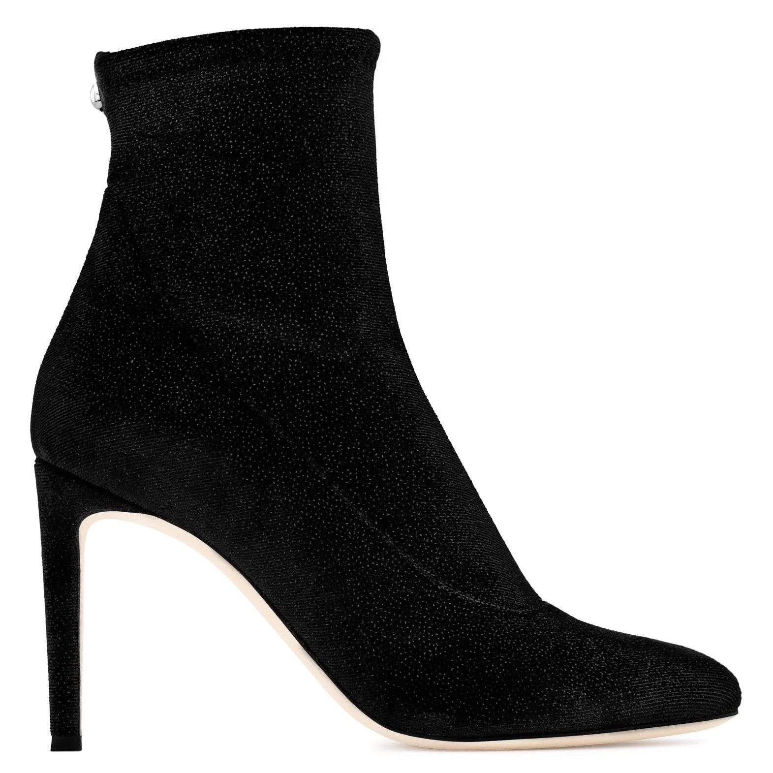 GIUSEPPE ZANOTTI Celeste Glitter Velvet Stretch Bootie, Black