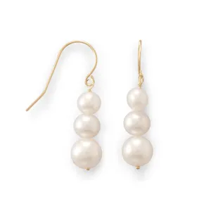 Gold Cultured Freshwater Pearl Earrings