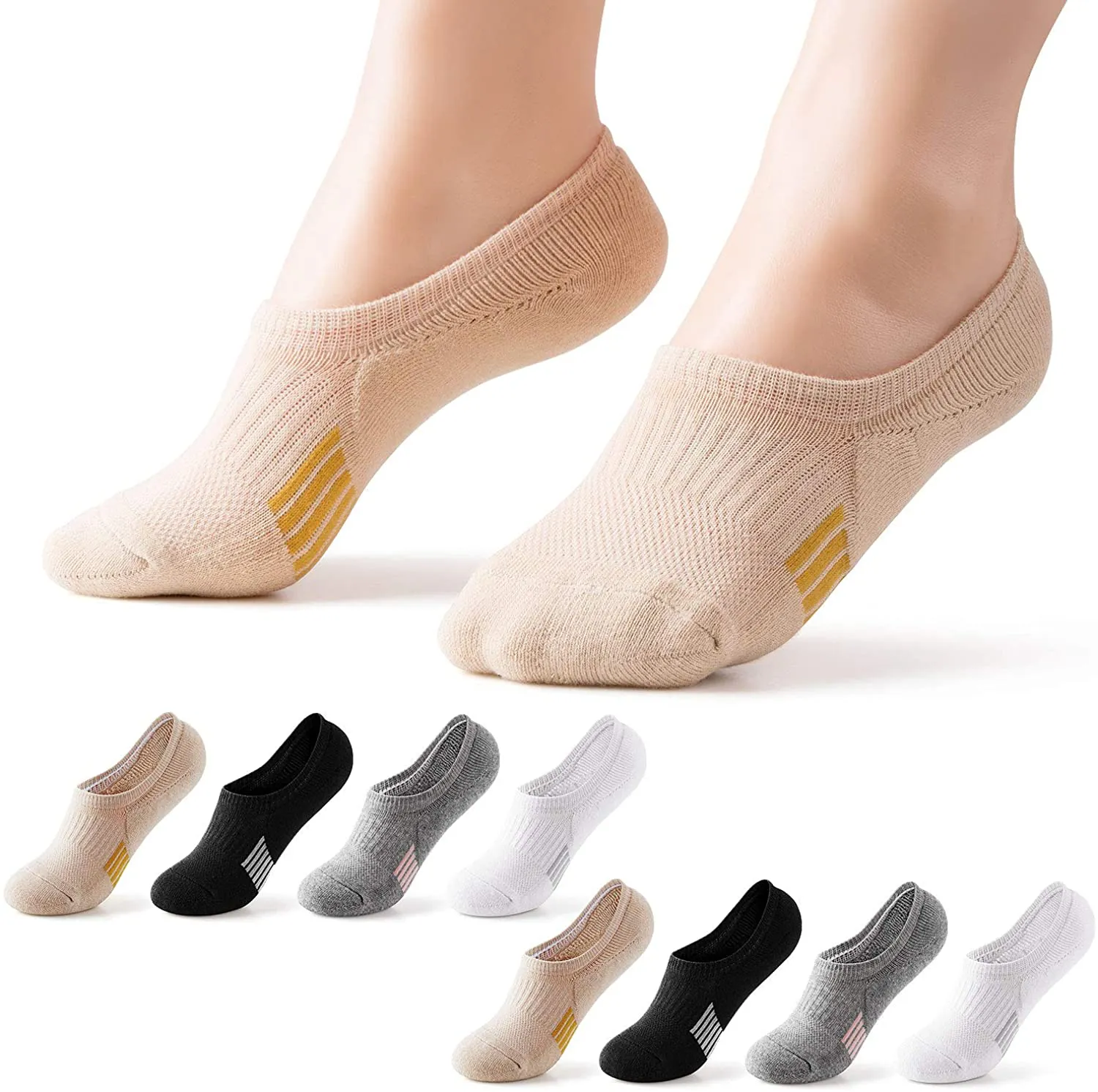 Gonii Womens No Show Socks Athletic Ankle Socks Cushioned Running Low Cut 5-8 Pairs