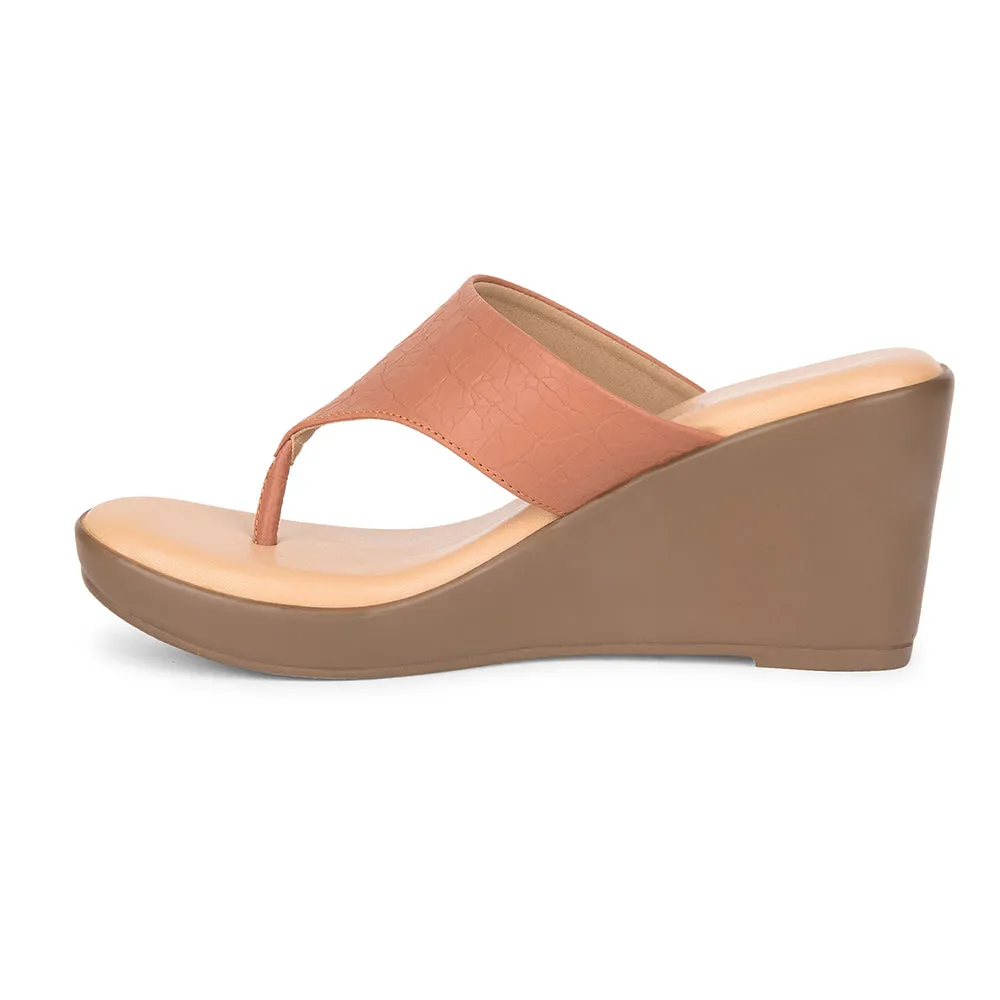 Healers By Liberty ST-28 Wedges Heels Sandal For Women - Tan