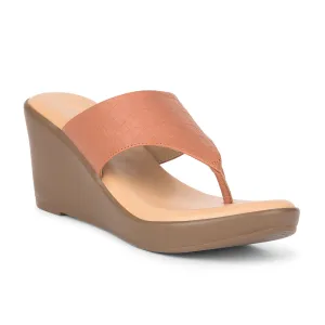 Healers By Liberty ST-28 Wedges Heels Sandal For Women - Tan