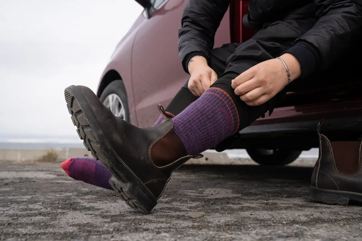 Hiker Micro Crew Midweight Hiking Sock - Plum