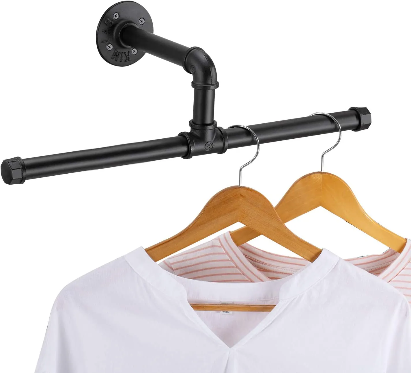 Industrial Pipe Floating Clothing Rack