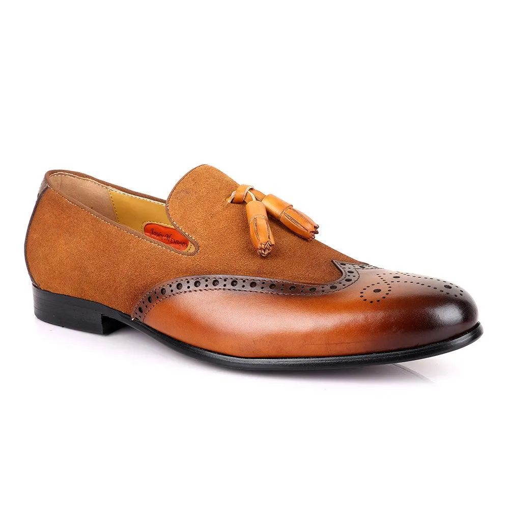 John Mendson Suede And Brown Leather Shoe