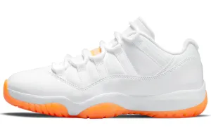 Jordan Air Jordan 11 Vintage Basketball Sneakers, White/Orange