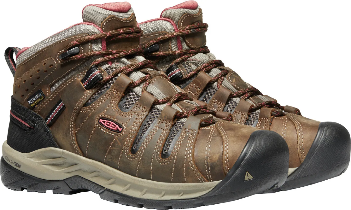 'Keen Utility' Women's Flint II EH WP Mid Hiker - Cascade Brown / Brick Dust