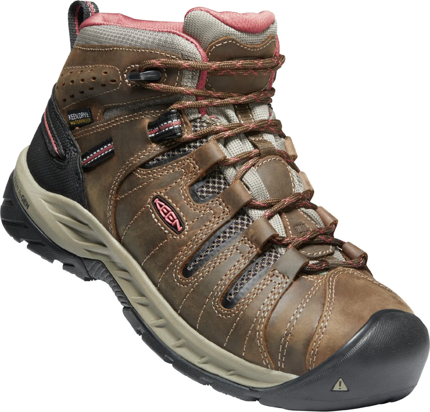 'Keen Utility' Women's Flint II EH WP Mid Hiker - Cascade Brown / Brick Dust