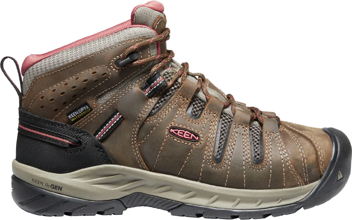 'Keen Utility' Women's Flint II EH WP Mid Hiker - Cascade Brown / Brick Dust