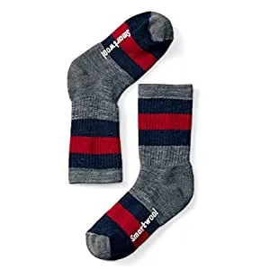 Kids' Striped Medium Hiking Crew Socks