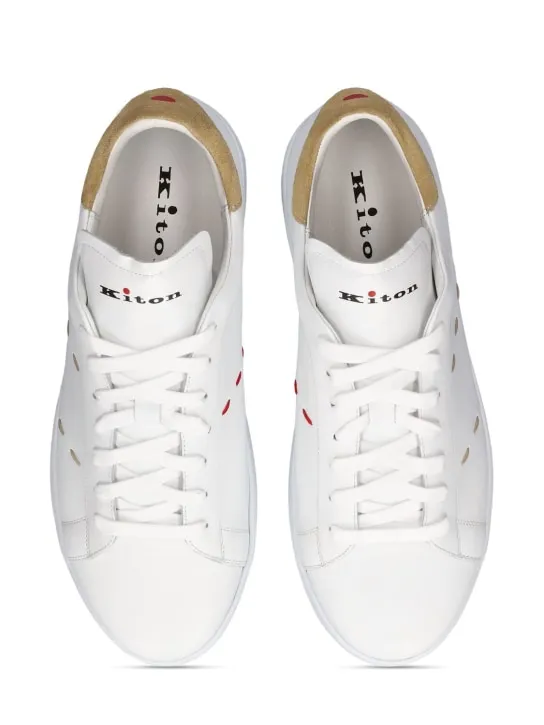 Kiton   Leather low top sneakers 