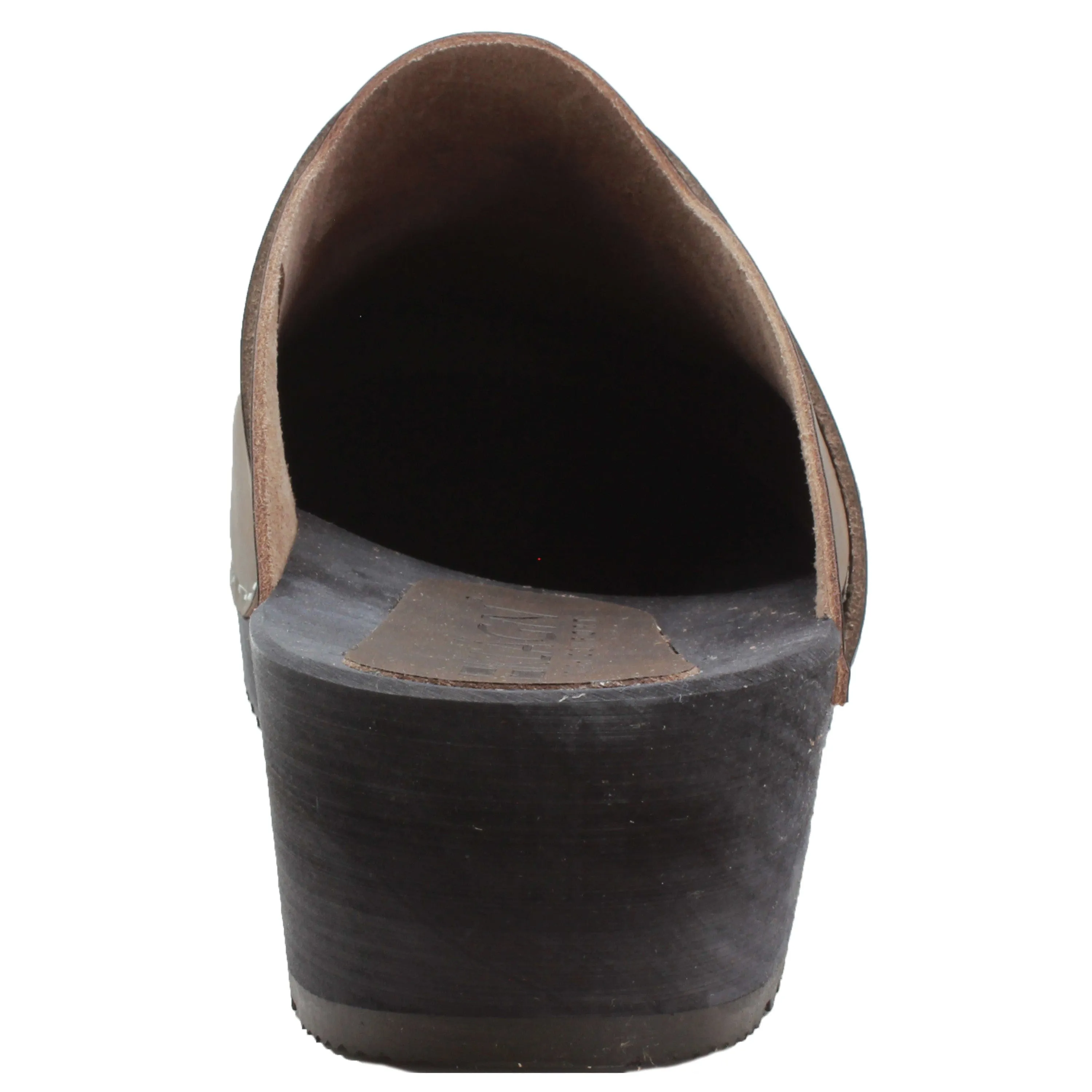 KLÄGN Men's Axel Leather Open Back Wooden Clogs