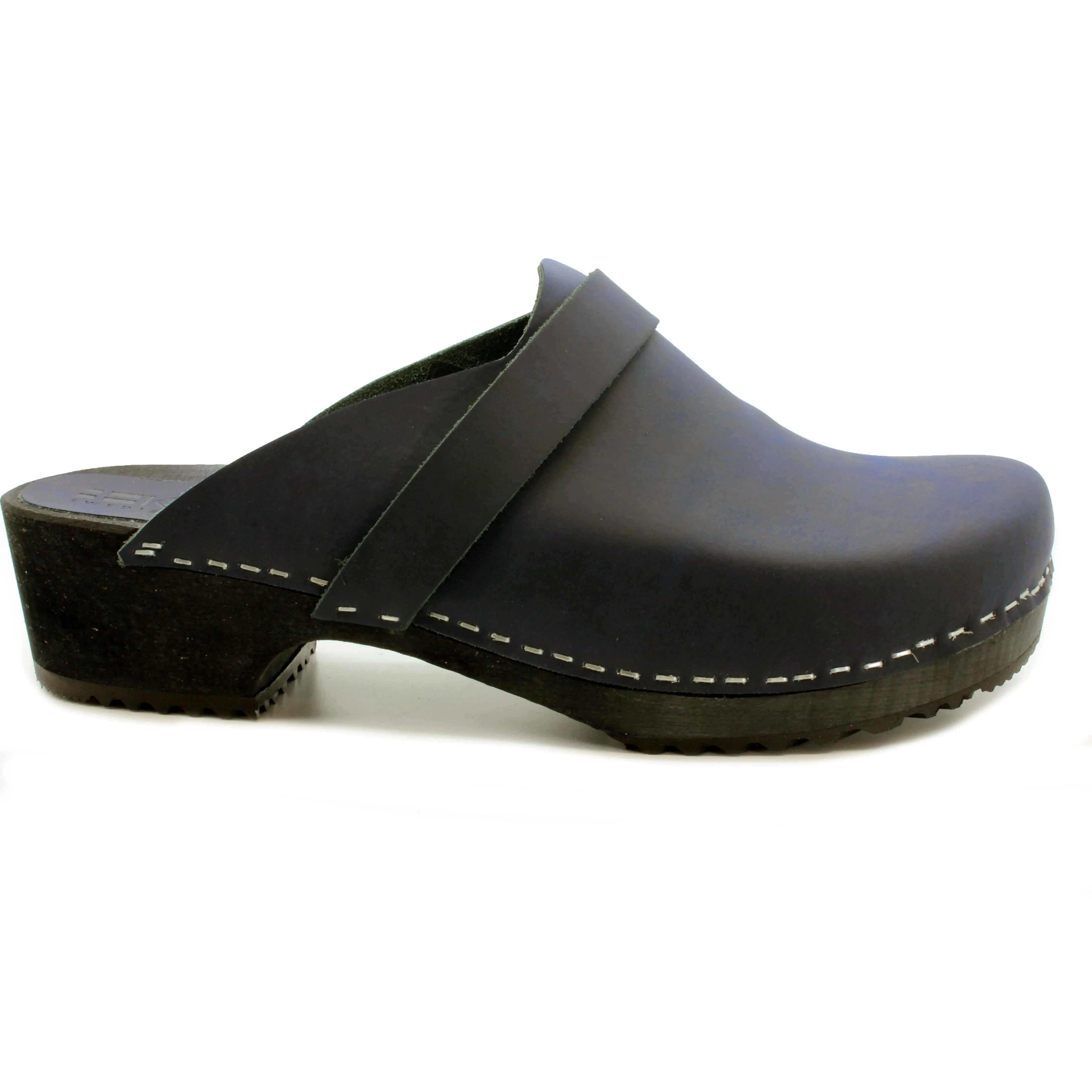 KLÄGN Men's Axel Leather Open Back Wooden Clogs