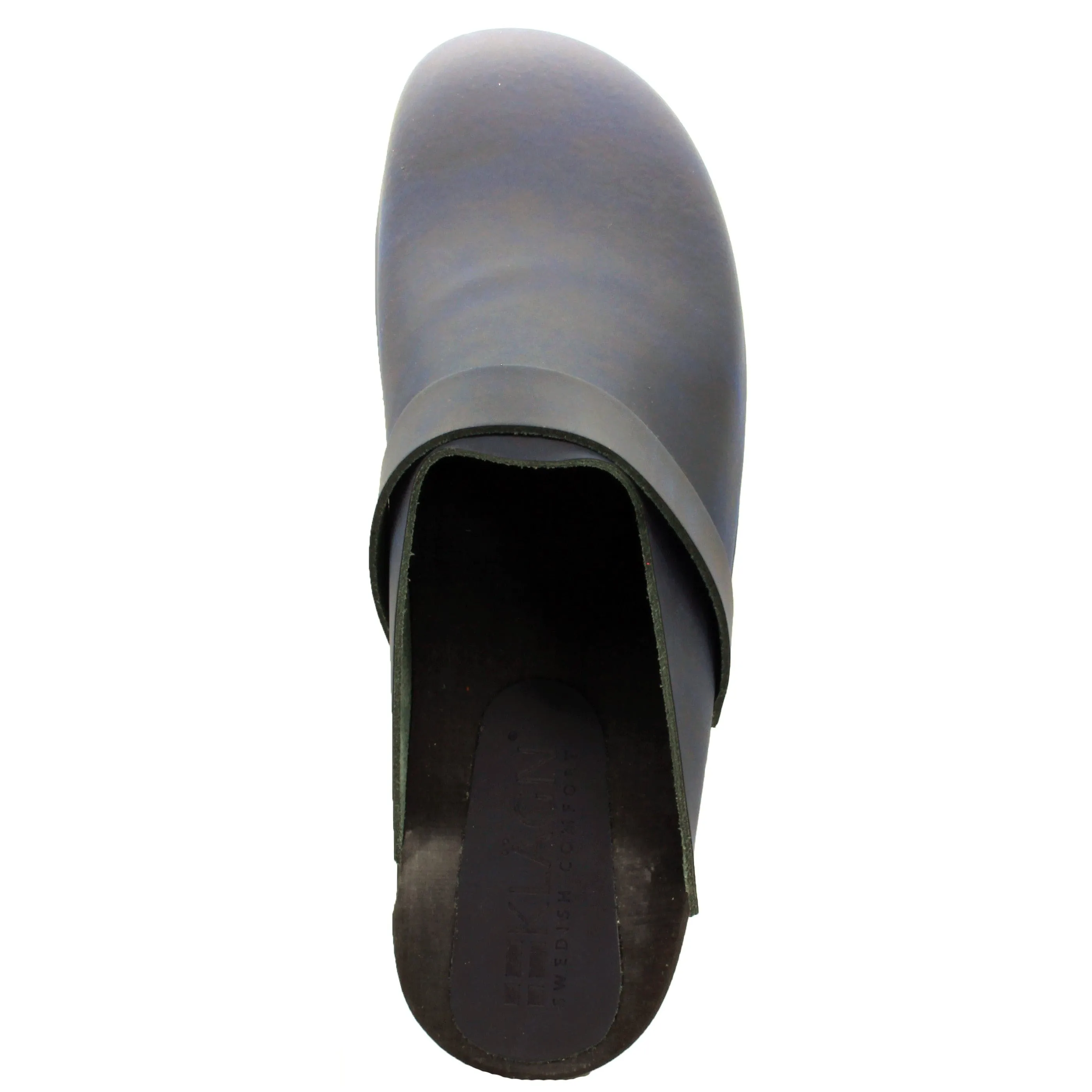 KLÄGN Men's Axel Leather Open Back Wooden Clogs