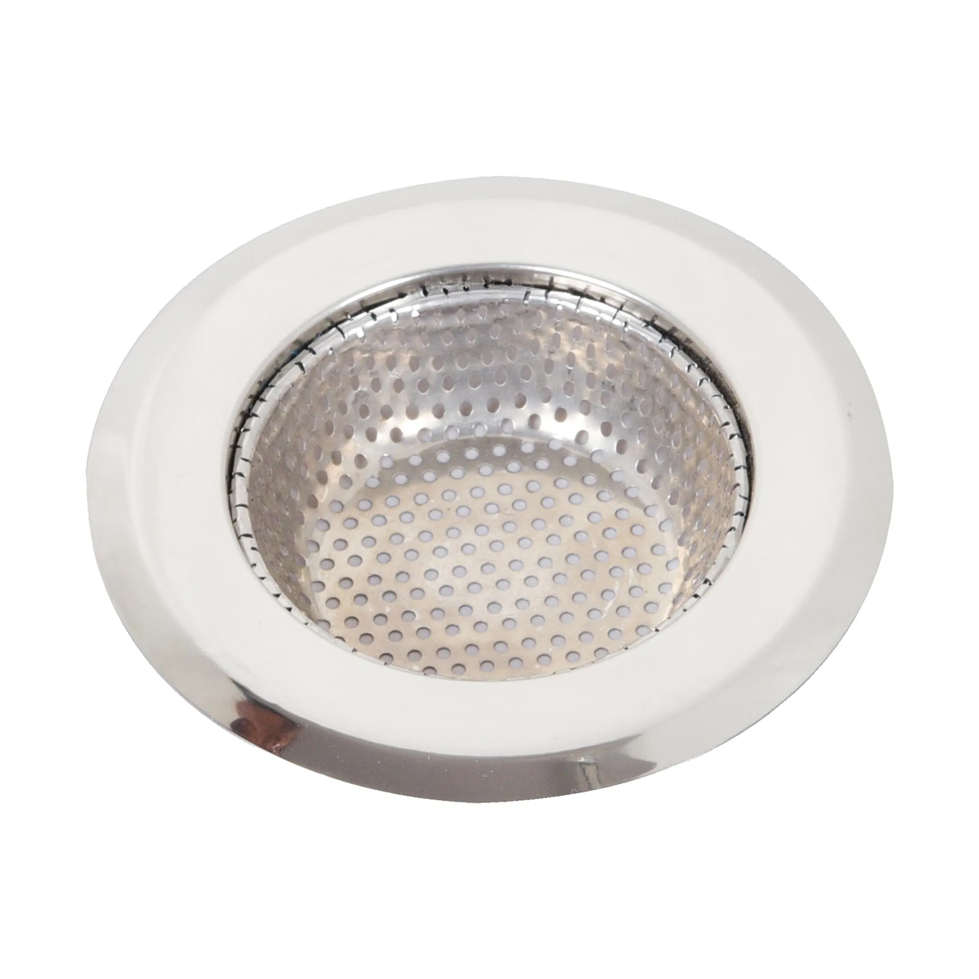 Kuber Industries Sink Strainer | Kitchen Sink Strainer | Sink Drain Strainer | Drain Catcher for Bathroom | Mesh Drain Deep Filter for Kitchen | Sink Round Moti Jali | 115 mm | Silver