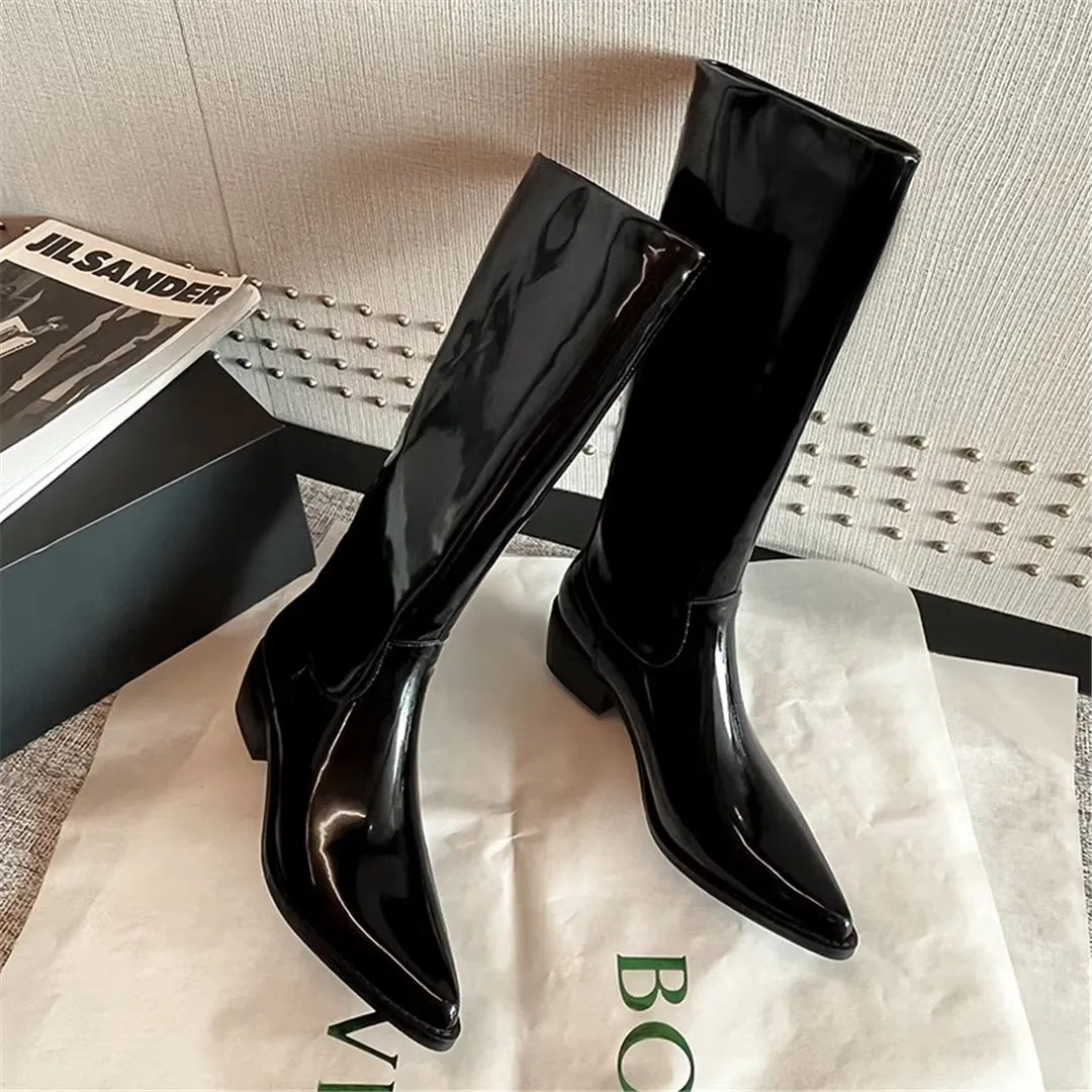 LeatherLux Opulent Cowhide Slip-On Winter Boots