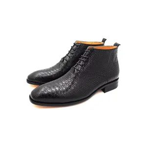 LeatherLux Opulent Genuine Leather Slip-On Ankle Boots 1