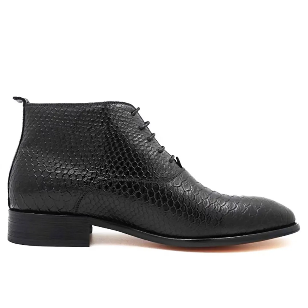 LeatherLux Opulent Genuine Leather Slip-On Ankle Boots 1