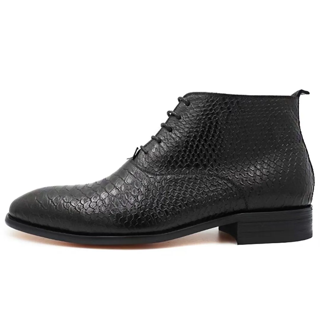 LeatherLux Opulent Genuine Leather Slip-On Ankle Boots 1