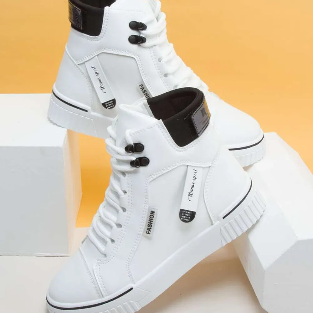 Letter Tape High Top Sneakers