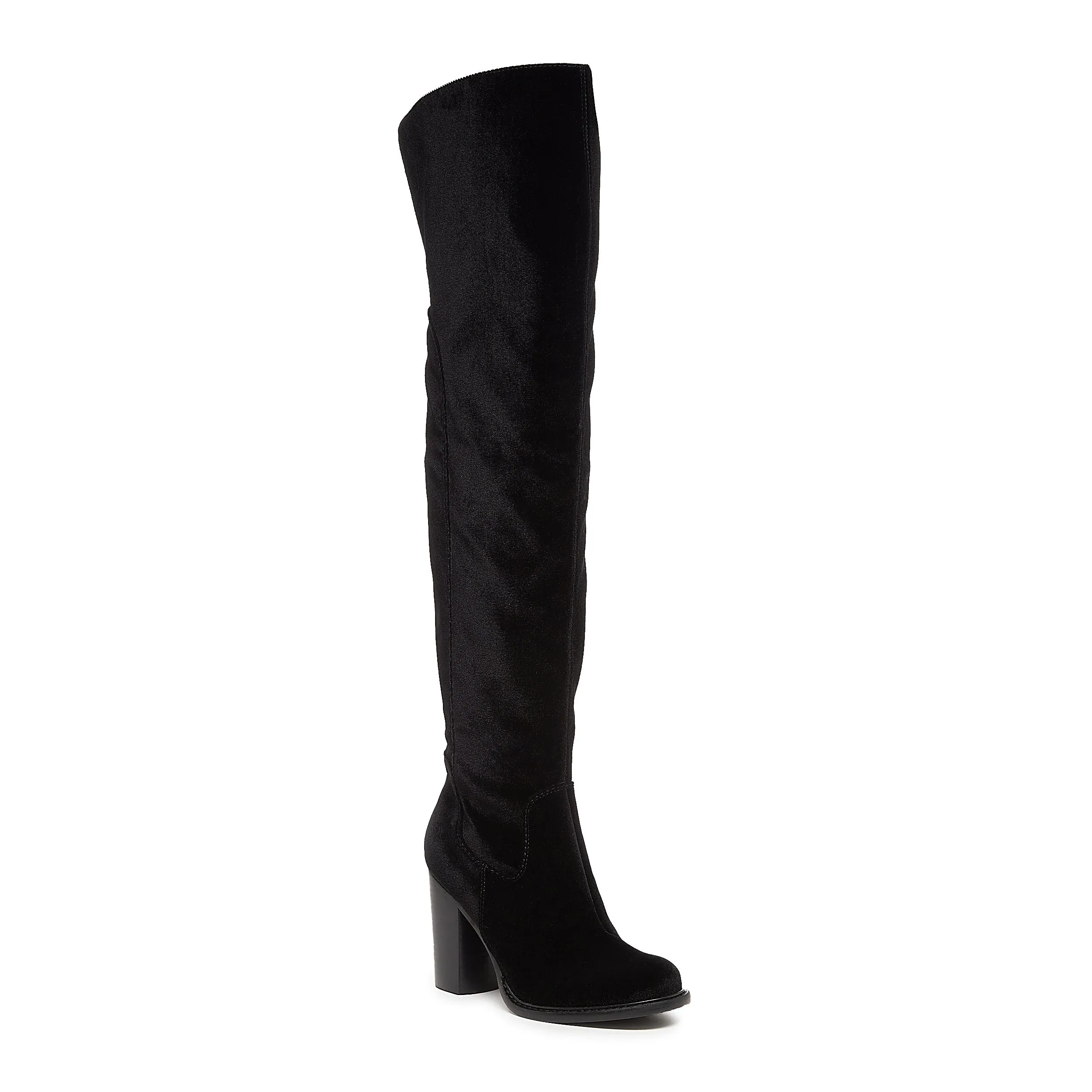 Logan Black Velvet Over The Knee Boots