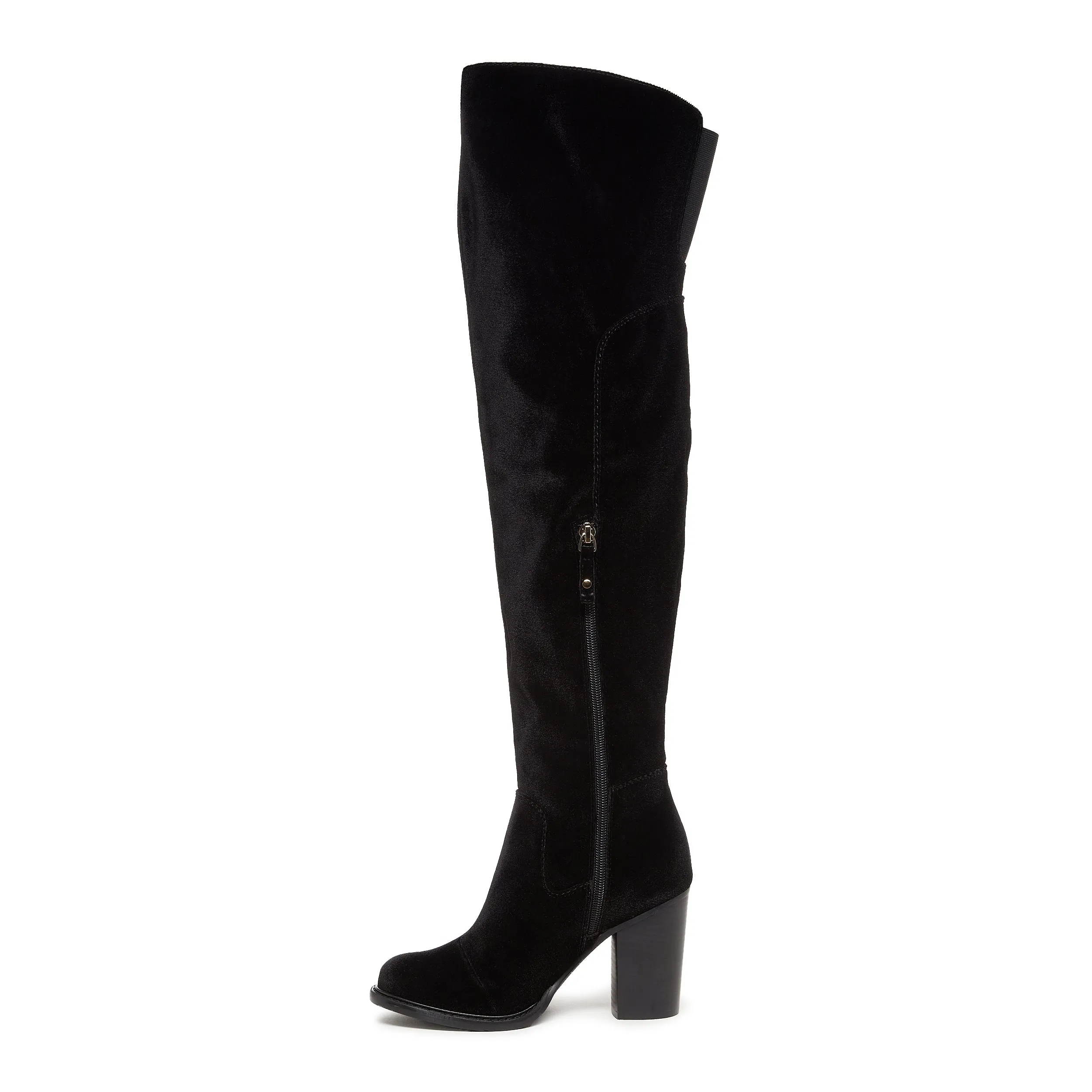 Logan Black Velvet Over The Knee Boots