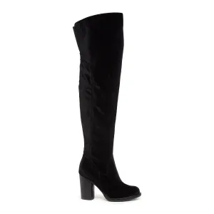 Logan Black Velvet Over The Knee Boots