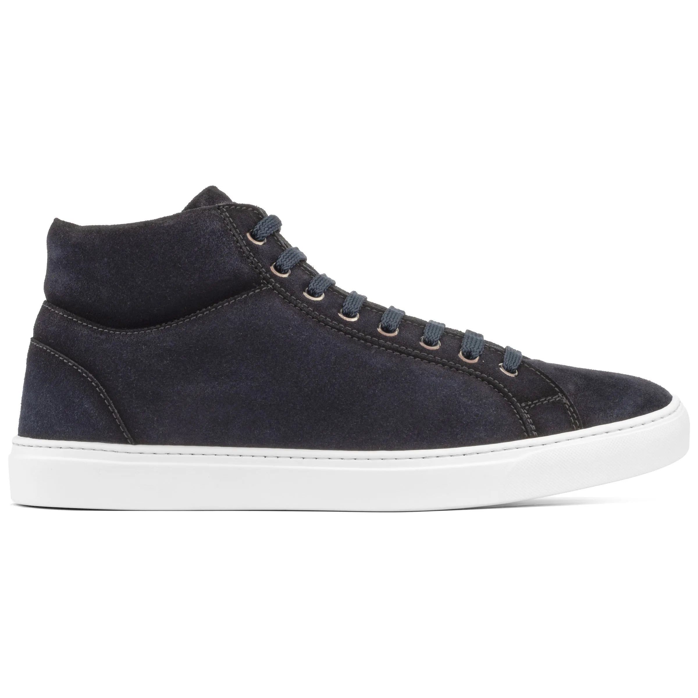 Luther Navy Blue Suede High Top Sneaker