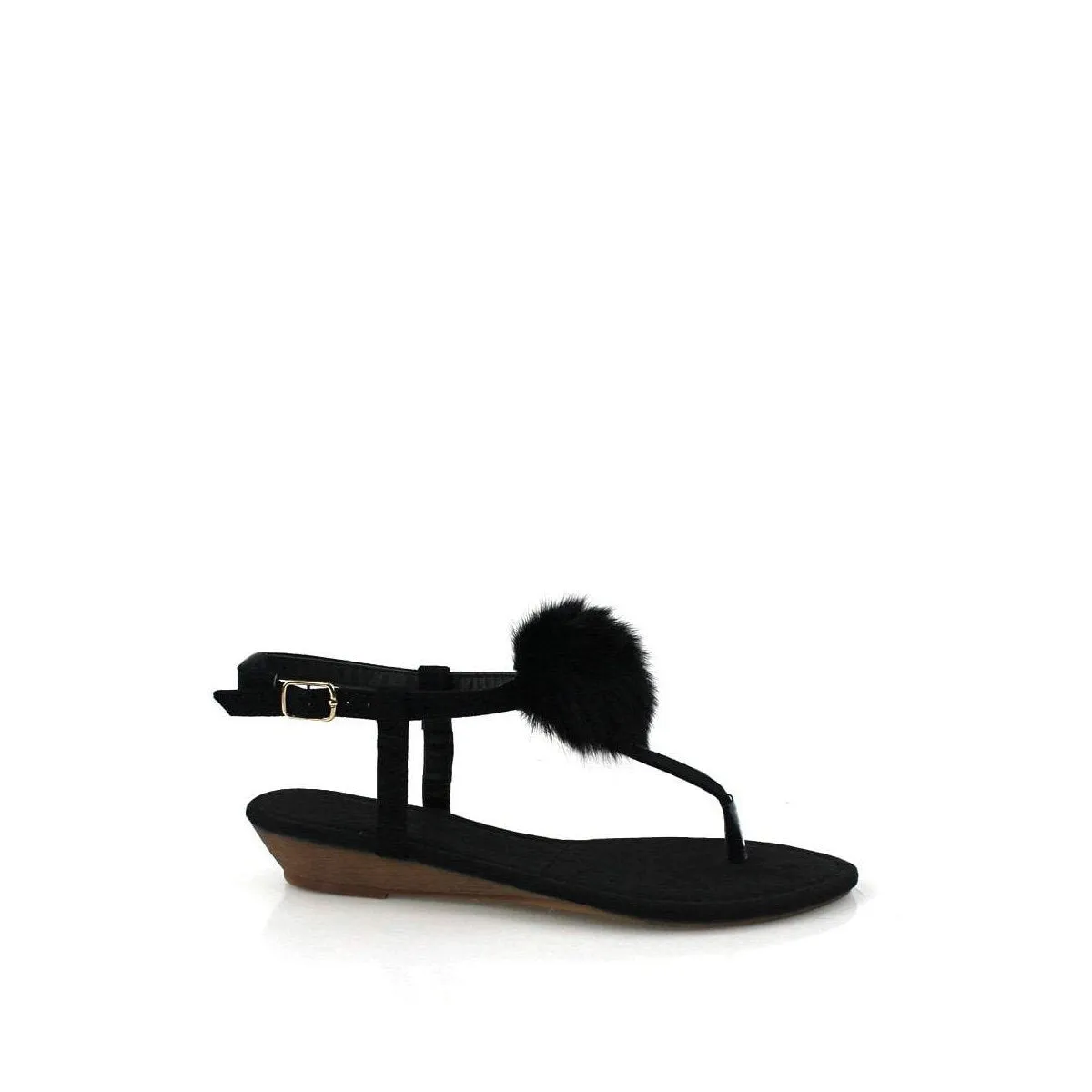 MELISSA Pom Pom Toepost Low Wedge Sandal