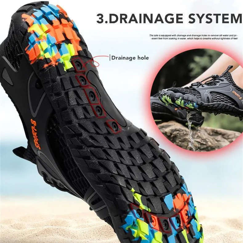 Men's Barefoot Shoes Outdoor Hiking Slip Resistant Soft Mesh Water Wading Shoes