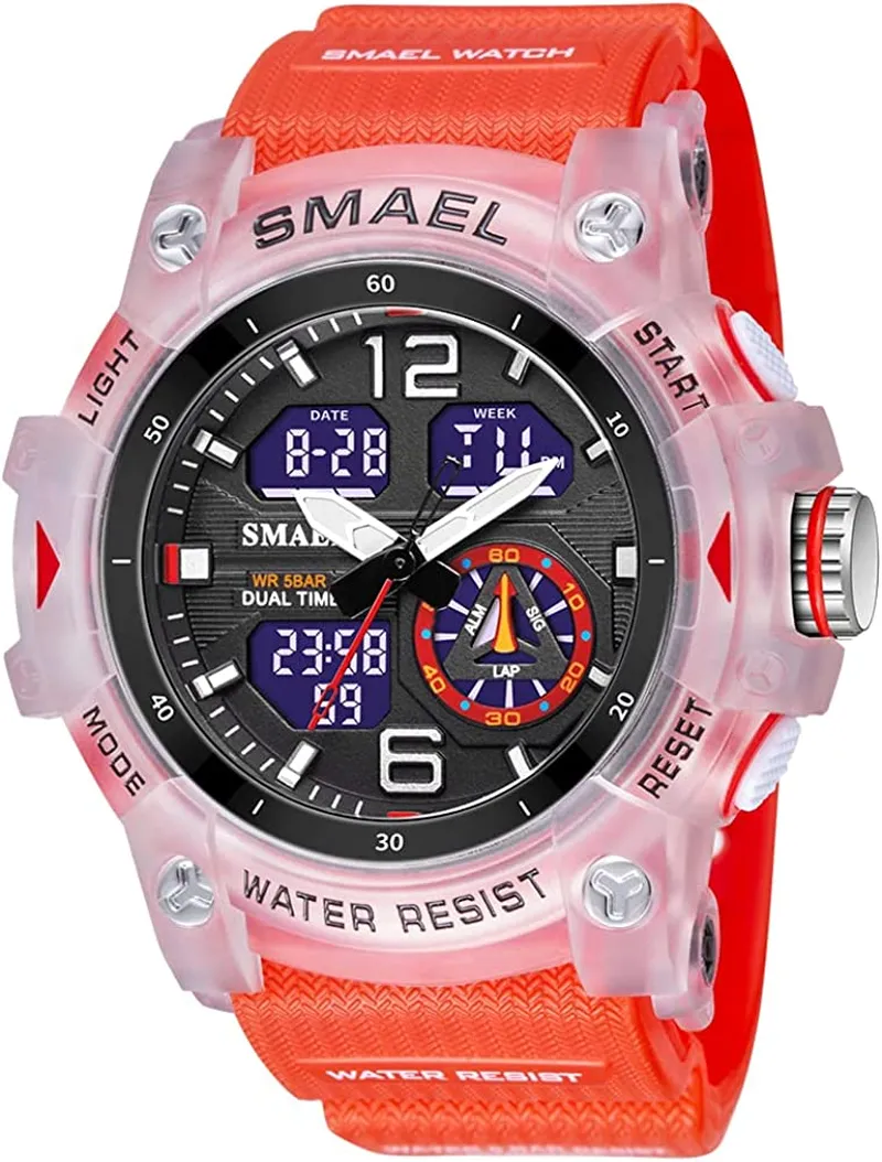 Men's LED Analog Sports Watch with Multiple Displays