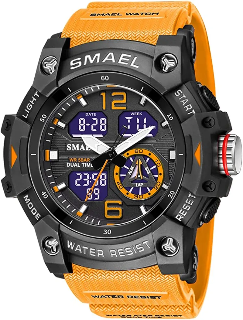 Men's LED Analog Sports Watch with Multiple Displays