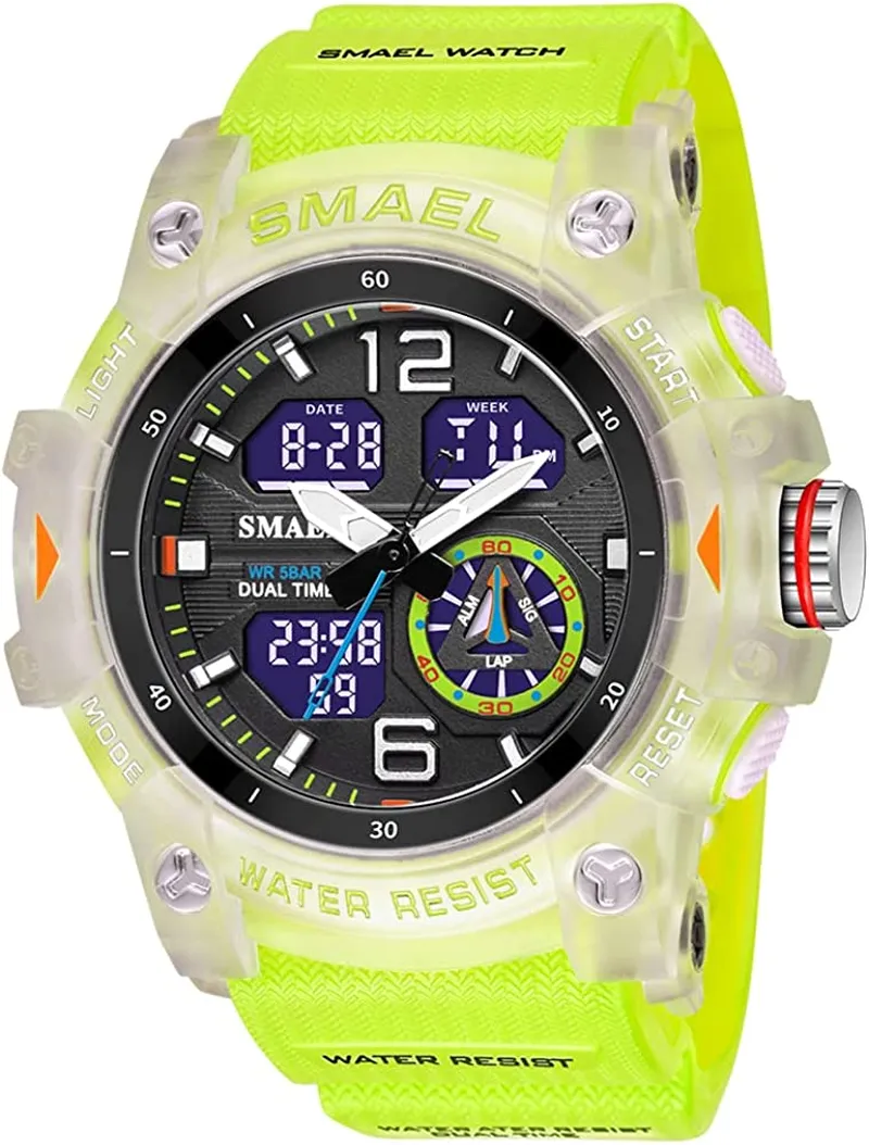 Men's LED Analog Sports Watch with Multiple Displays