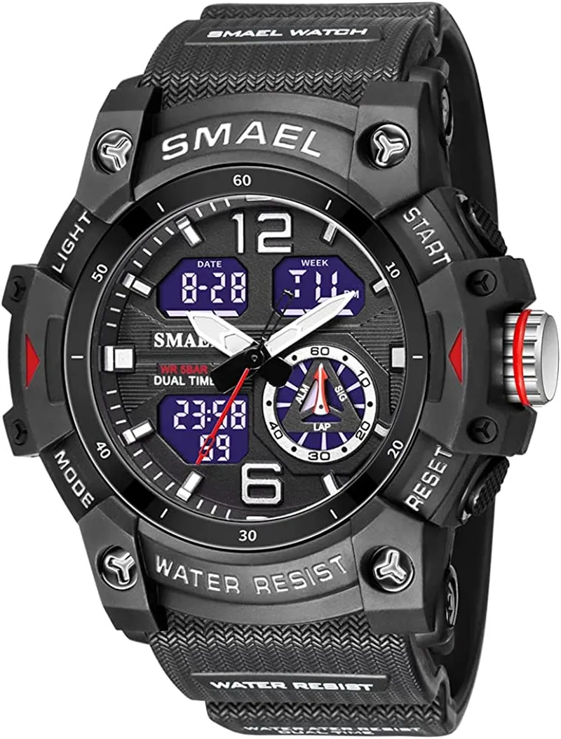 Men's LED Analog Sports Watch with Multiple Displays