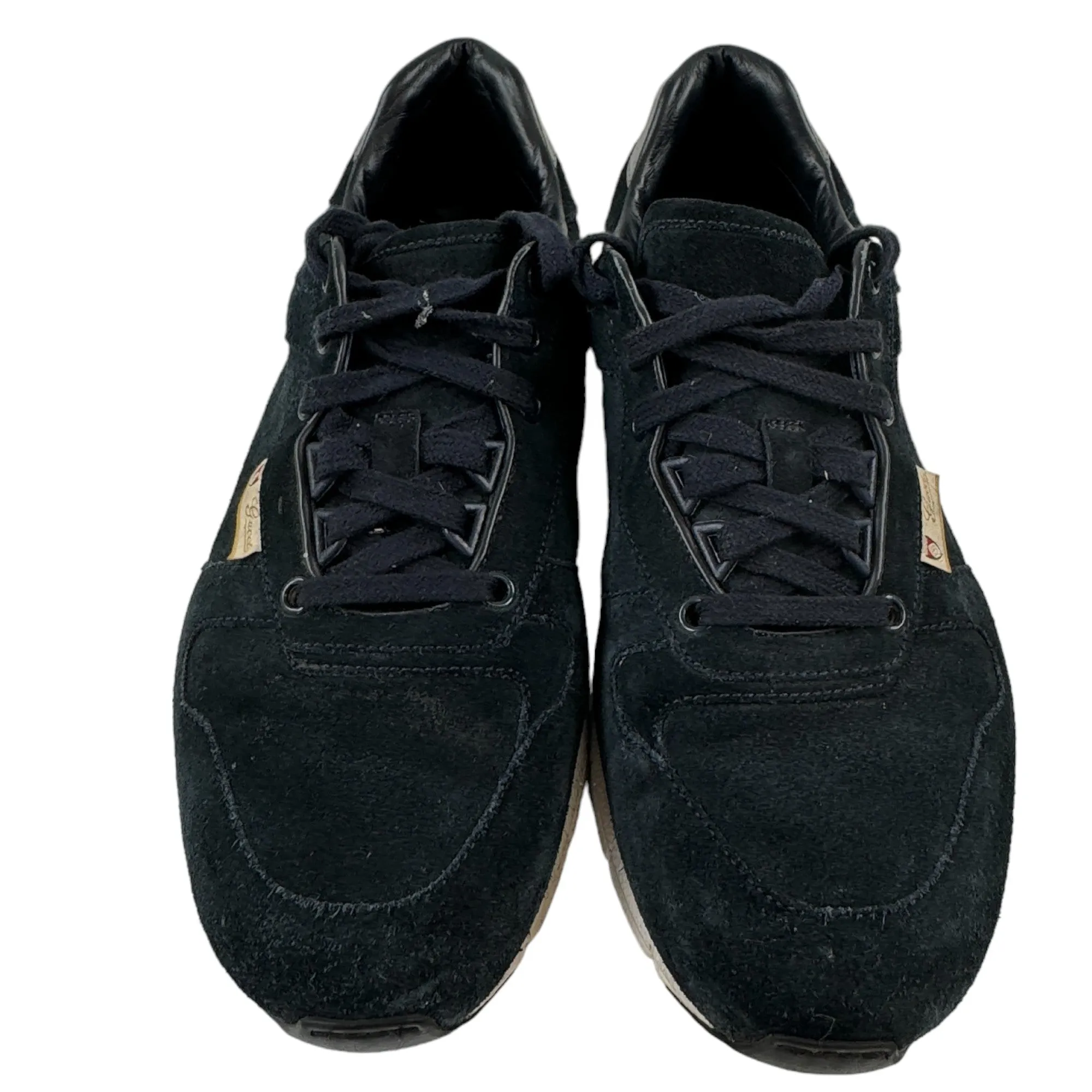 Men's Suede Logo Low Trainers Navy Size EU 42 / UK 8