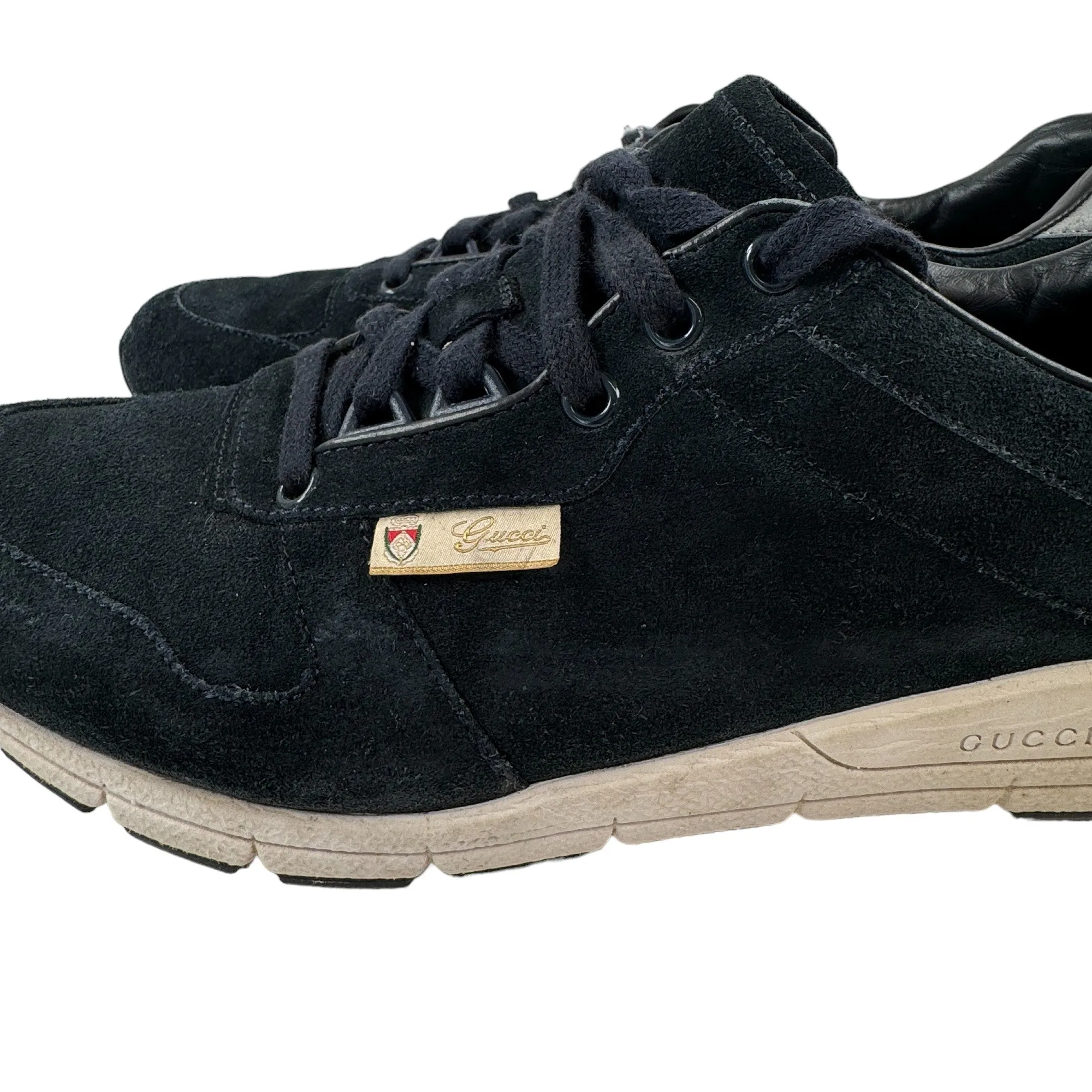 Men's Suede Logo Low Trainers Navy Size EU 42 / UK 8