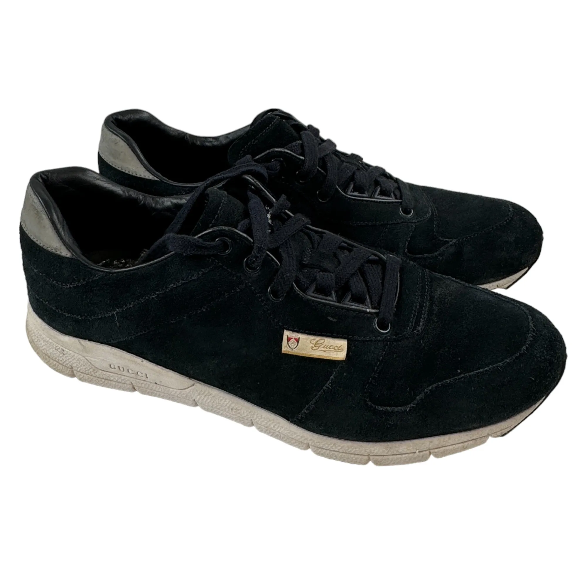 Men's Suede Logo Low Trainers Navy Size EU 42 / UK 8