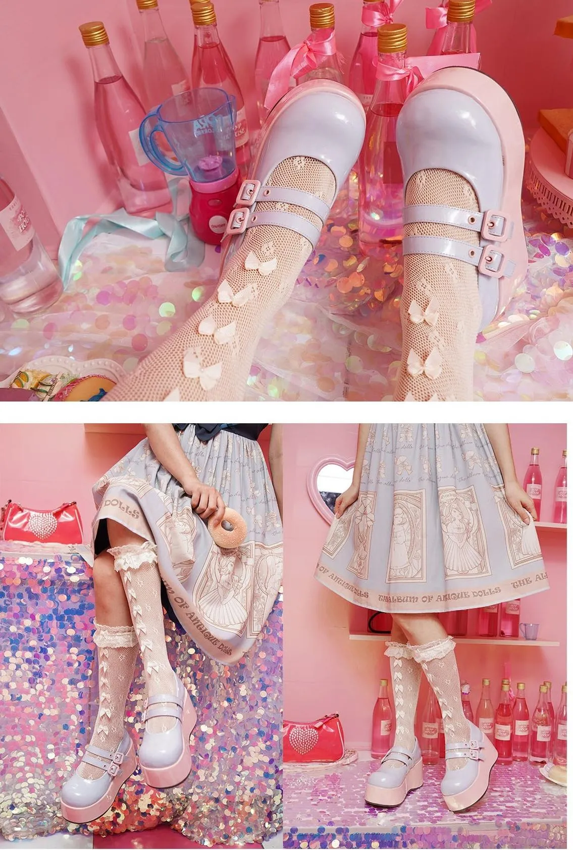 MODO~Sweet Lolita Platform Shoes Multiple Colors Elevated Shoes