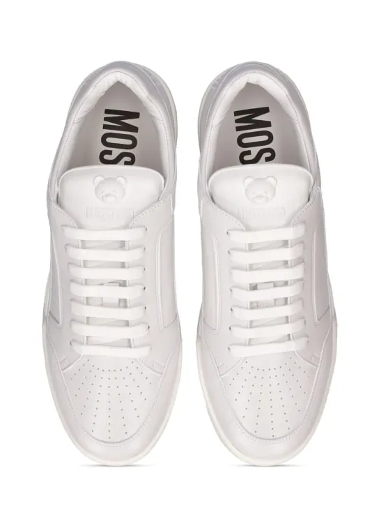 Moschino   Teddy faux leather low top sneakers 