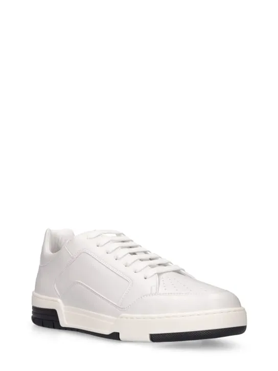 Moschino   Teddy faux leather low top sneakers 