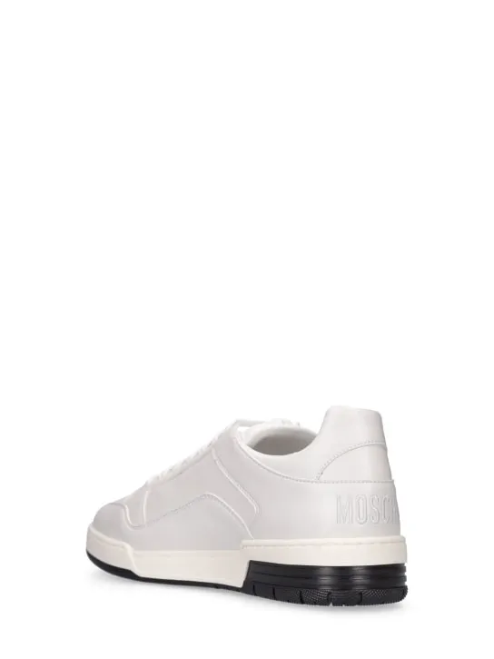 Moschino   Teddy faux leather low top sneakers 